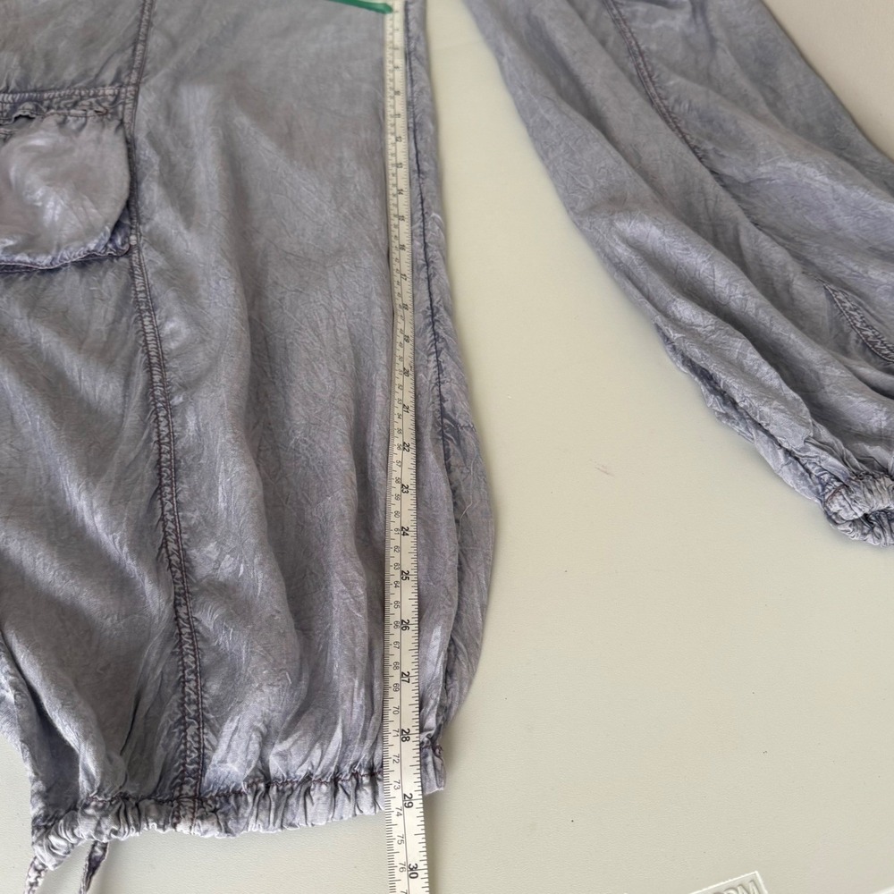 Out From Under Urban Outfitters Festival Jumpsuit Cargo Blue Gray Smocked XS - Picture 8 of 16